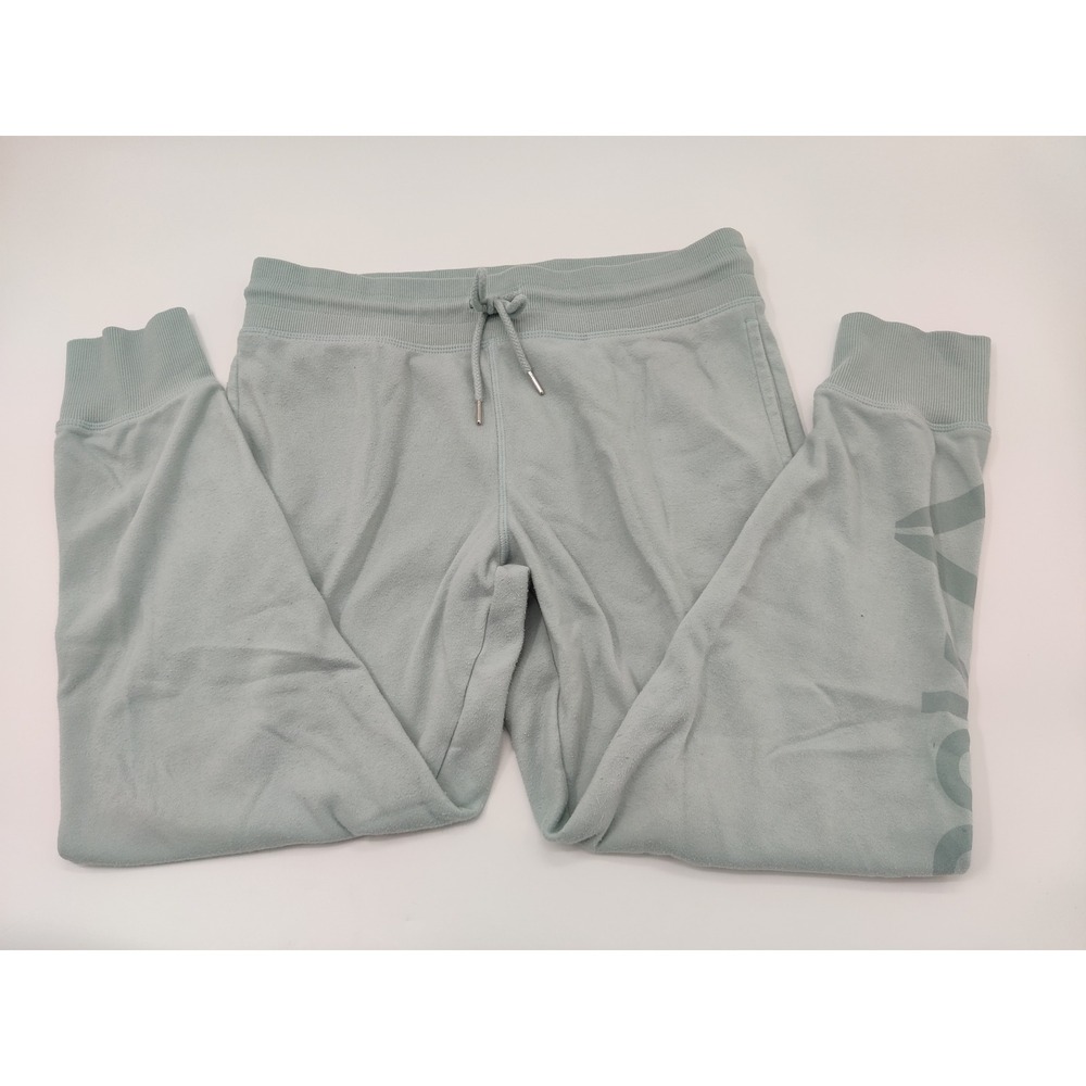 Reebok Womens Sage Green Graphic Logo Jogger Sweatpants Size Large REW213PA02